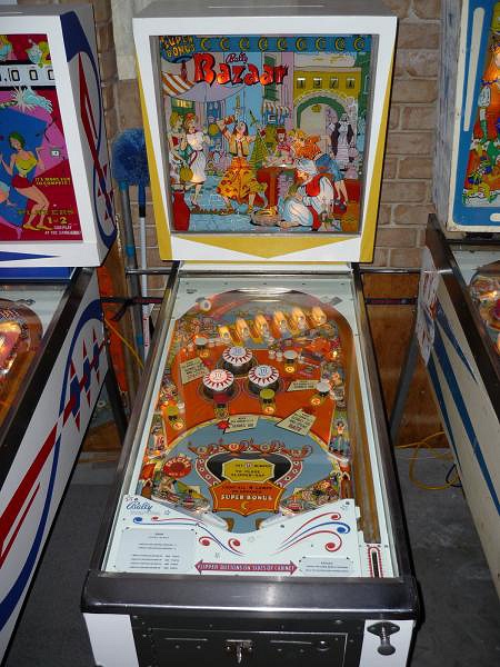 Bazaar is a vintage electro-mechanical pinball machine released by Bally in 1966. It features thematic elements based on a marketplace or bazaar.