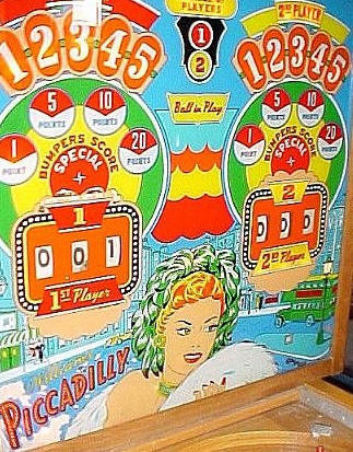 Piccadilly is a vintage pinball machine produced by Williams in 1956, known for its distinct gameplay and classic design.