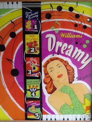 The 'Dreamy' is a classic pinball machine manufactured by Williams in 1950, known for its simple yet captivating gameplay.