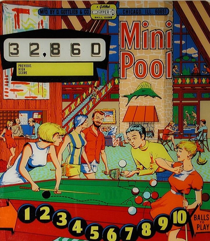 Mini Pool is a pinball machine released by Gottlieb in 1969, designed to simulate the experience of a pool game on a pinball machine.