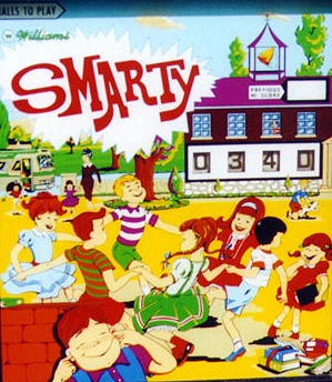 Smarty is a 1968 electro-mechanical pinball machine by Williams. It features colorful artwork and engaging gameplay, capturing the essence of the 1960s arcade era.