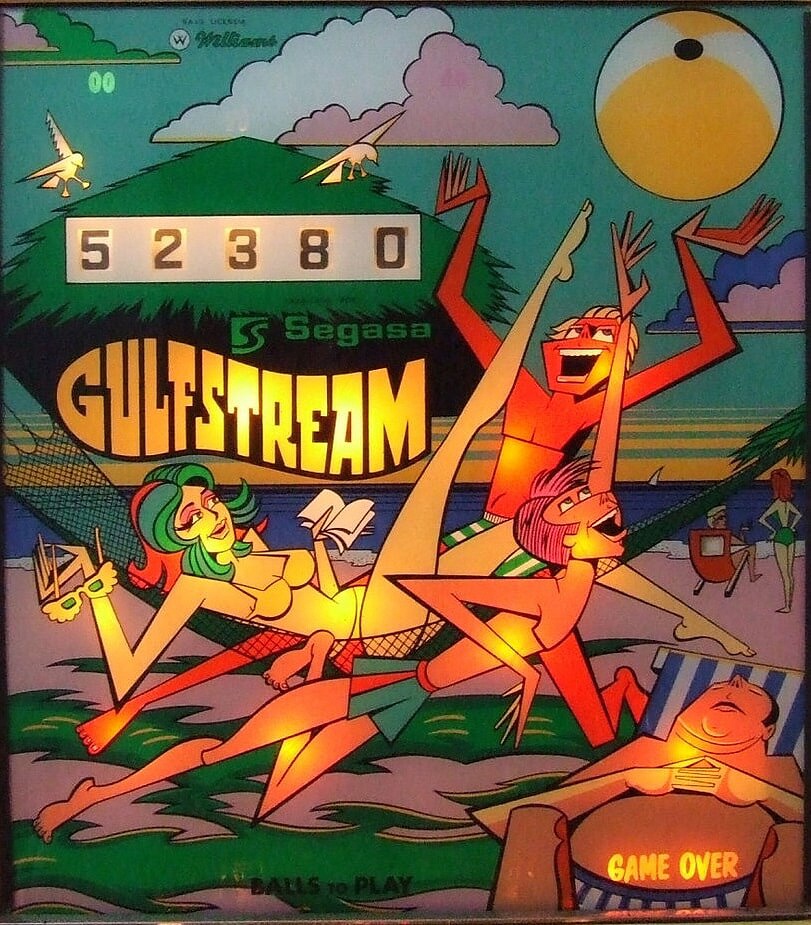 Gulfstream is a pinball machine produced by Segasa in 1973. It features a nautical theme with vibrant artwork and engaging gameplay.