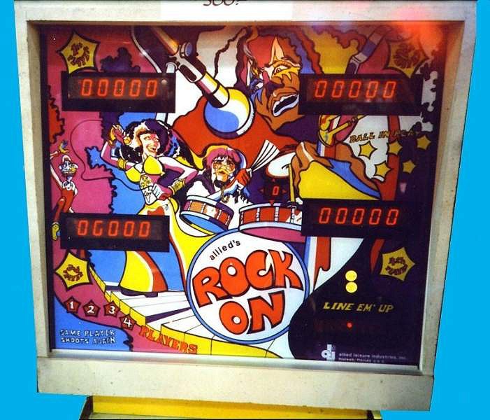 Rock On is a solid-state pinball machine released by Allied Leisure in 1975.