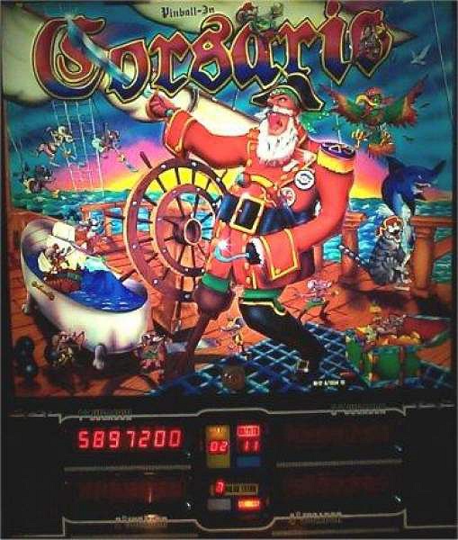 Corsario is a pinball machine that was manufactured by Inder in 1988. It features a pirate-themed gameplay experience.