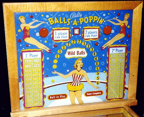 Balls-A-Poppin is an early multiball pinball machine released by Bally in 1956, known for its innovative features for the era, including multiball play.