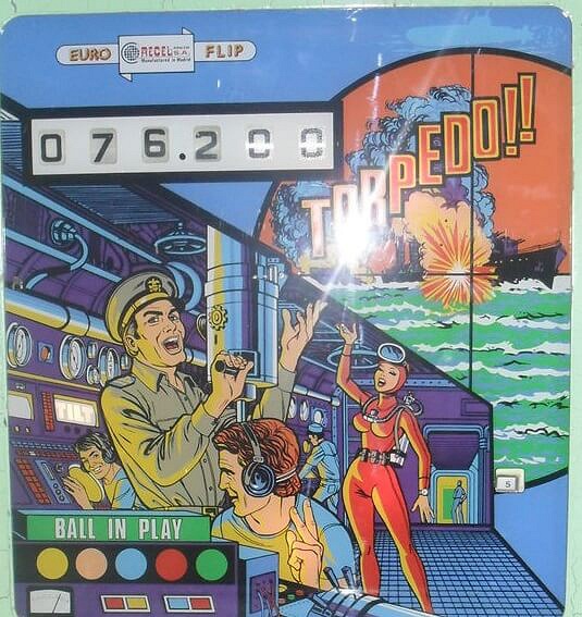 Torpedo!! is a pinball machine released by Recel in 1975. It features a maritime warfare theme with elements of submarines and naval battles.