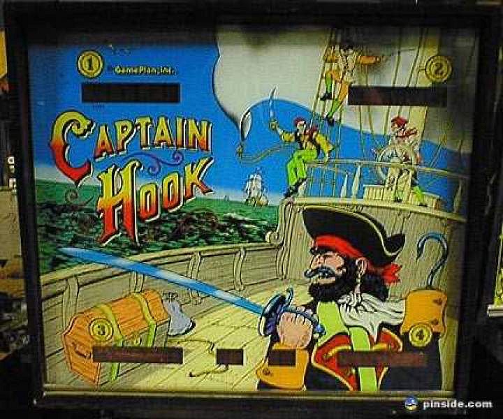 Captain Hook is a pinball game designed by the company Game Plan, released in the year 1985. It features a pirate-themed setup with vibrant graphics and dynamic gameplay.