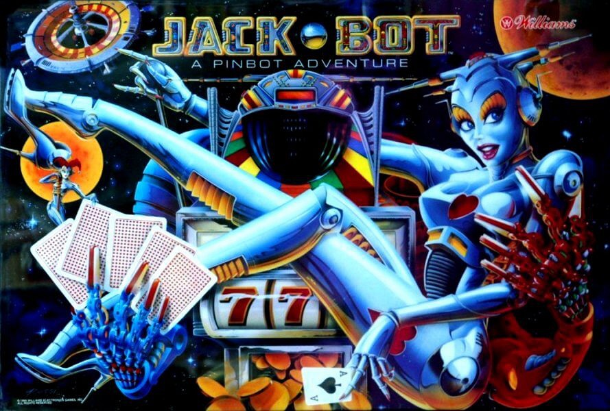 Jack•Bot is a pinball machine released by Williams in 1995. It is part of the Pin-Bot series and features a casino/heist theme with colorful artwork and engaging gameplay.