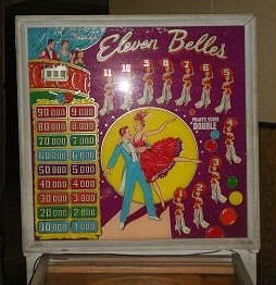 A vintage pinball machine manufactured by Keeney in 1957.