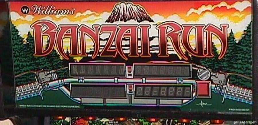 Banzai Run is a pinball machine produced by Williams in 1988. It features unique gameplay with both a horizontal and vertical playfield, combining traditional pinball elements with an innovative climbing race theme.