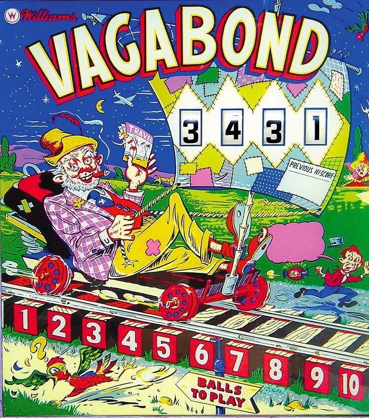Vagabond is a classic pinball machine released by Williams in 1962, known for its charm and nostalgic gameplay characteristics.