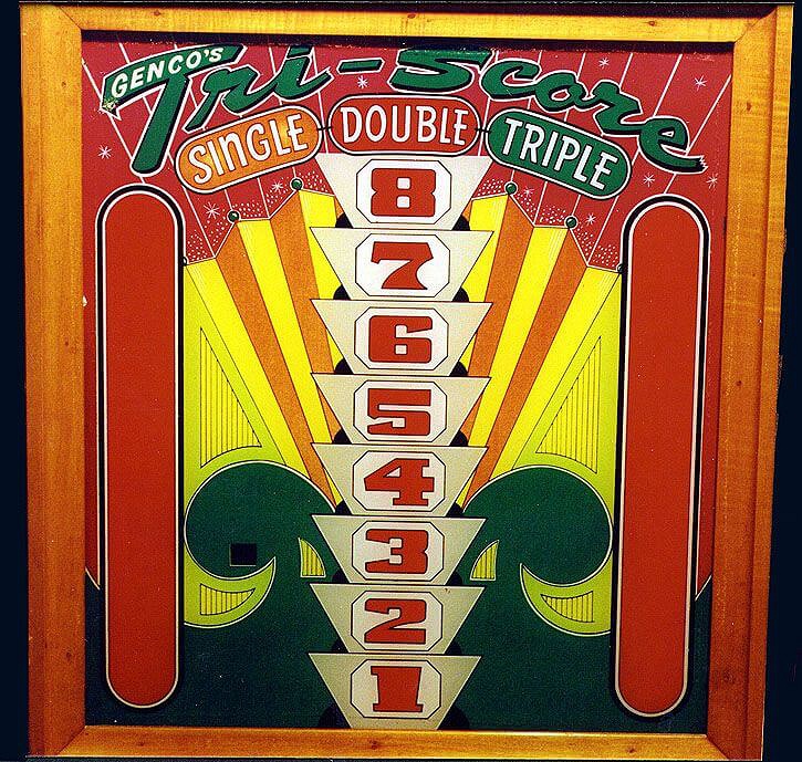 Tri-Score is a historical pinball machine manufactured by Genco in 1950. It's one of the classic electromechanical games from the mid-20th century.