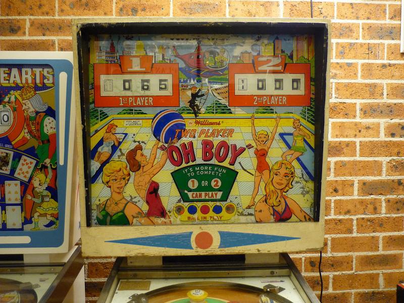 Oh Boy is a vintage pinball machine released by Williams in 1964. It is known for its classic design and nostalgic gameplay experience.