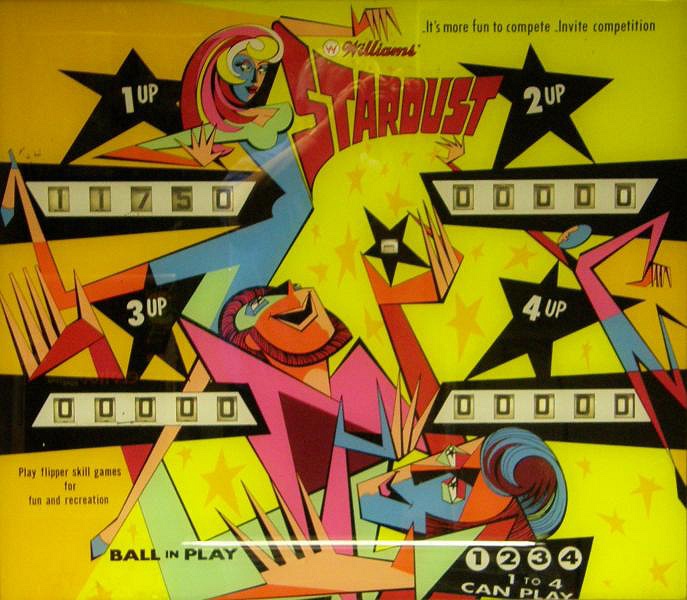 Stardust is a classic electro-mechanical pinball machine released by Williams in 1971, featuring a space theme with captivating artwork and gameplay.