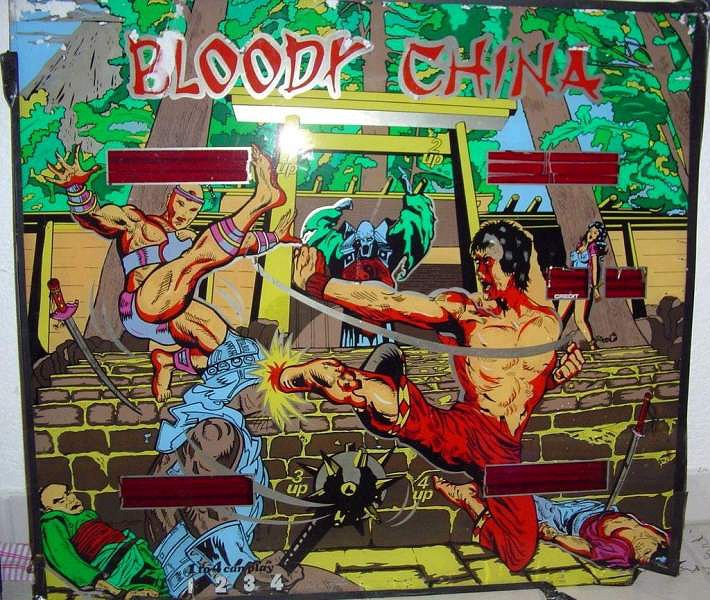 Bloody China is a pinball machine developed by Komplett, released in 1984. It features a vibrant and dramatic design inspired by the rich and complex history of China.