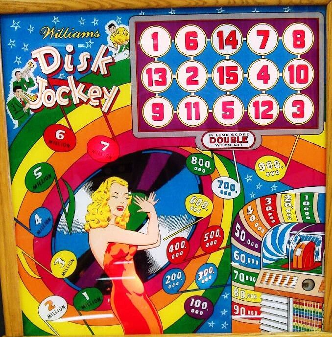 Disk Jockey is a vintage pinball machine released by Williams in 1952. Known for its classic design and mechanical gameplay, it reflects the era's entertainment style with musical themes.