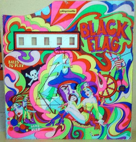 Black Flag is an electromechanical pinball machine produced by Playmatic in 1972. It features a nautical pirate theme with various playfield features reminiscent of sea adventure and exploration.