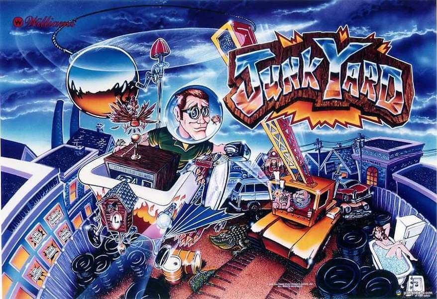 Junk Yard is a pinball machine produced by Williams Electronics, released in 1995. The game takes players on an adventurous journey through a scrapyard, utilizing various items to escape Crazy Bob's area.