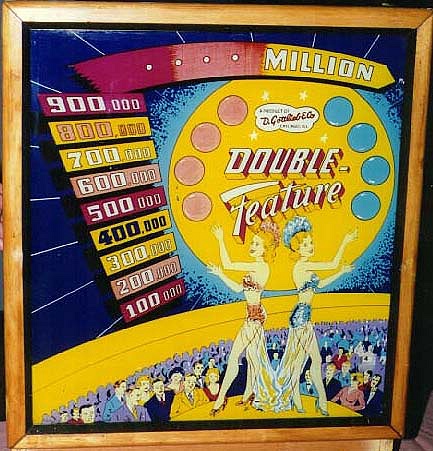 Double-Feature is a classic pinball machine produced by Gottlieb, released in 1950. It features a vintage design typical of early pinball games.