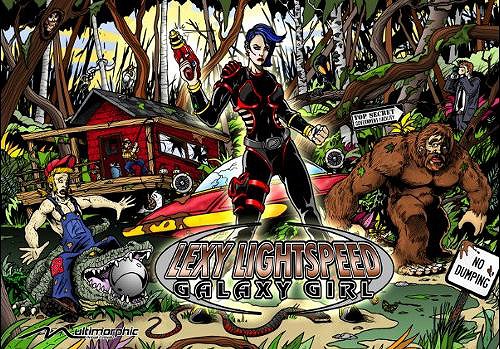 Lexy Lightspeed: Escape From Earth is an innovative pinball machine that integrates a multi-game platform, produced by Multimorphic in 2017 as part of the P3 pinball system.
