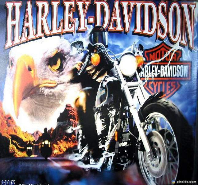 Harley Davidson is a pinball machine developed by Sega released in 1999. It's themed around the iconic motorcycle brand, capturing the spirit and culture of Harley Davidson enthusiasts.