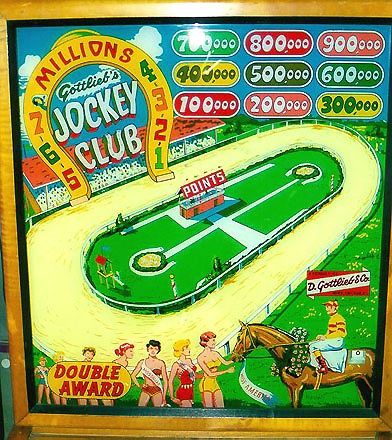 Jockey Club is a classic electro-mechanical horse racing themed pinball machine released by Gottlieb in 1954. It features a captivating racing theme and various mechanical elements typical of its era.