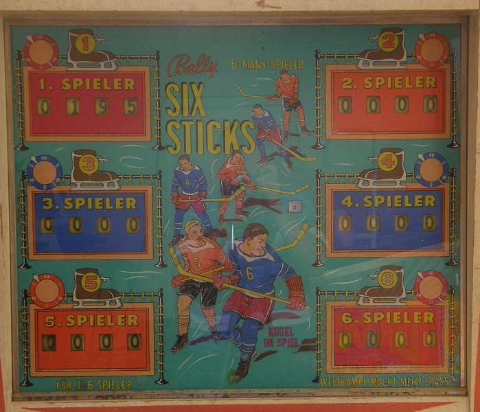 Six Sticks is an electro-mechanical pinball machine released by Bally in 1966.