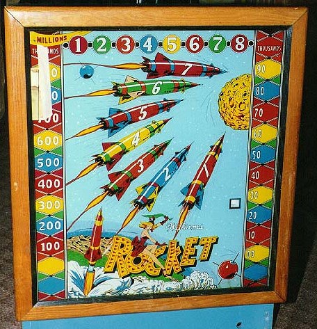 Rocket is a 1959 pinball machine by Williams known for its classic electromechanical gameplay.
