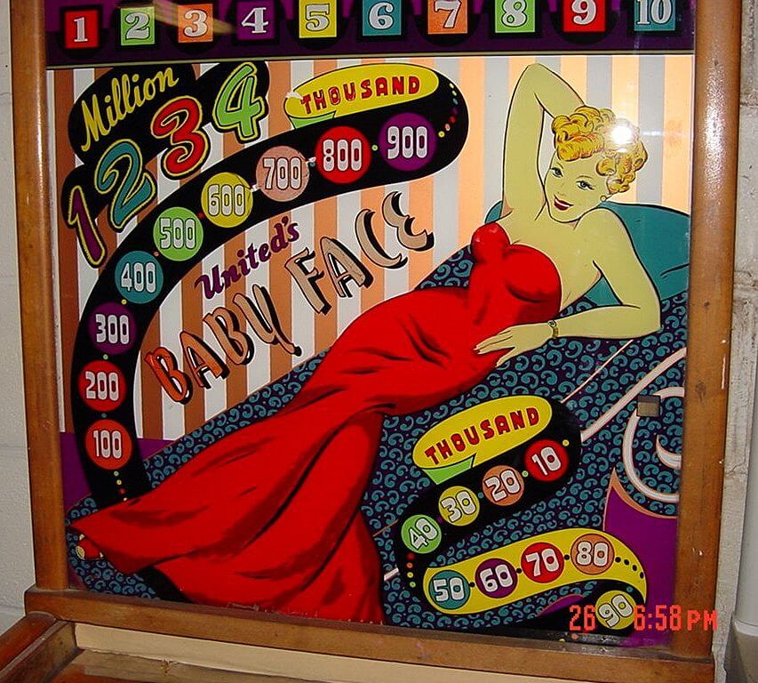 Baby Face is a classic pinball machine released by United in 1948. Known for its vintage appeal and charming aesthetic, this machine stands as a testament to the post-war era's fascination with entertainment and novelty games.
