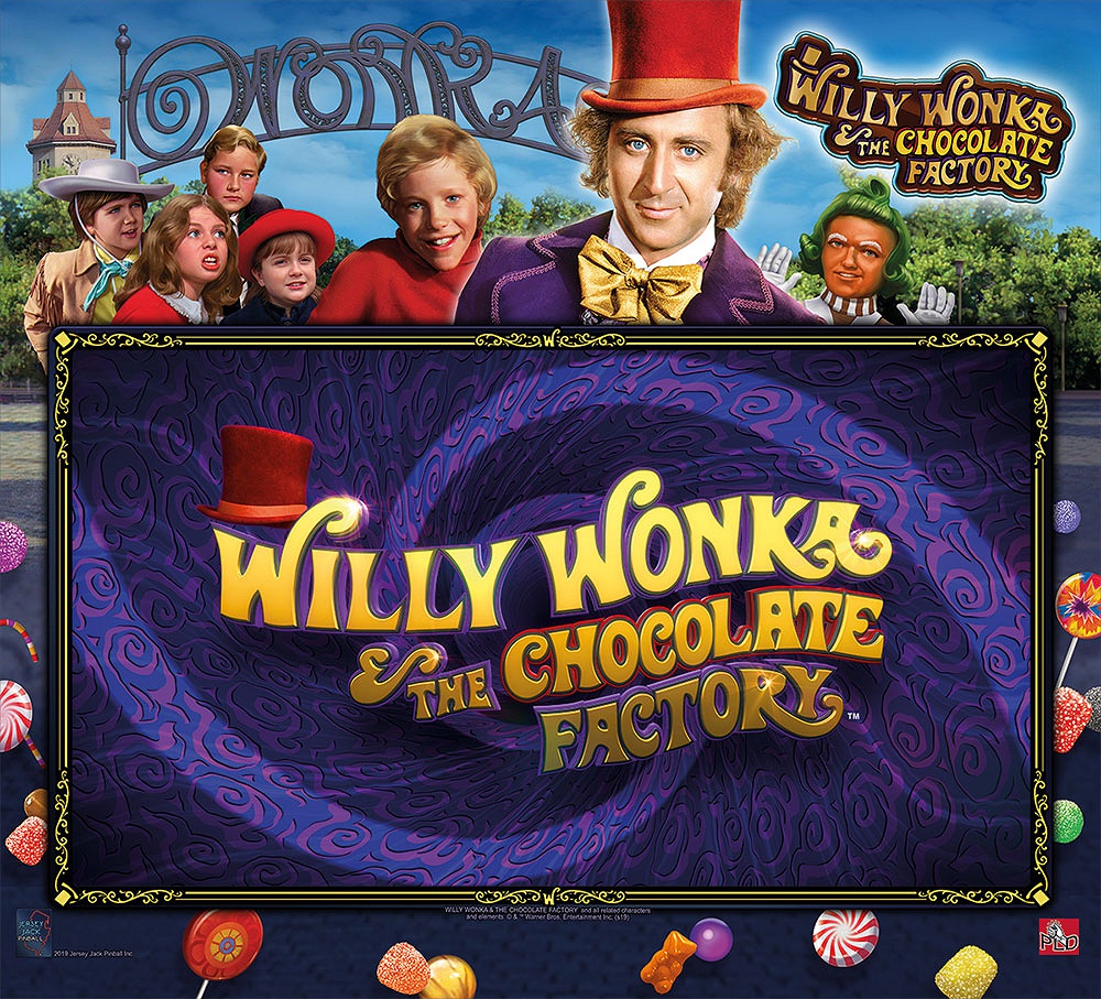 Limited Edition pinball machine inspired by the classic film, Willy Wonka & The Chocolate Factory, featuring interactive gameplay elements and cutting-edge technology.