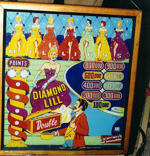 Diamond Lill is a vintage pinball machine released by Gottlieb in 1954, known for its classic design and nostalgic charm.