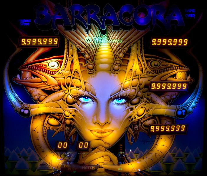 Barracora is a pinball machine designed by Williams, released in March 1981. It features a unique dual-level playfield with several ramps, targets, and drop targets.