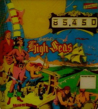 High Seas is a pinball machine produced by Gottlieb in 1975. It features a nautical theme with vivid artwork and engaging gameplay typical of the electromechanical era.