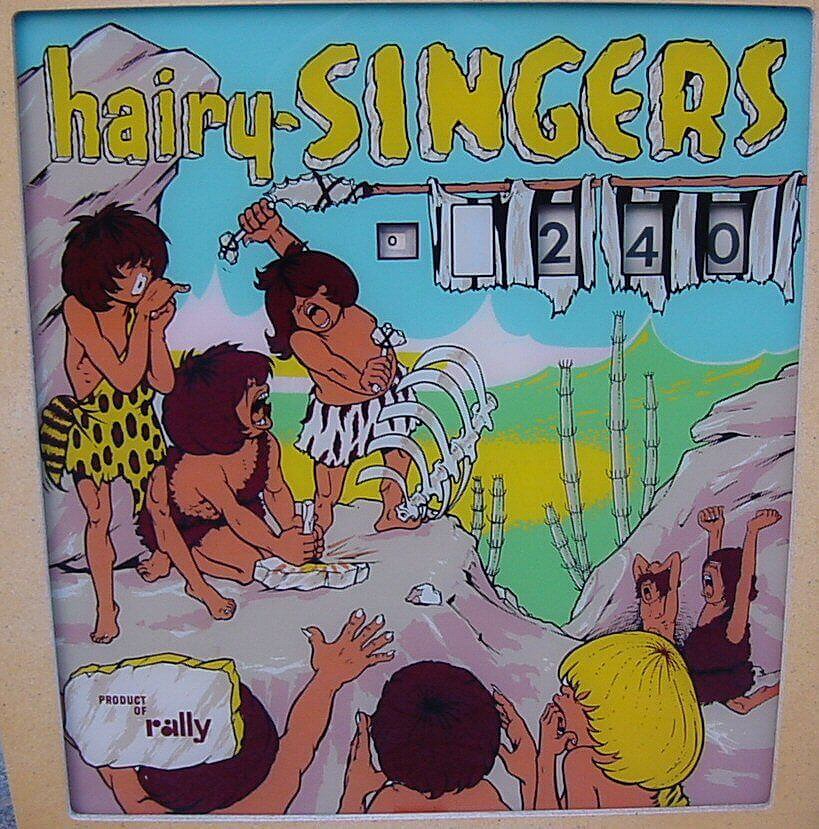 Hairy Singers is an electromechanical pinball machine released by Rally in 1965. It features an engaging theme centered around singing characters, with distinctive artwork and design typical of the 1960s era.