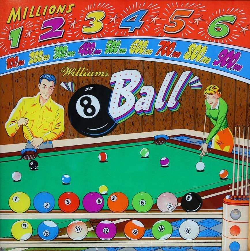 8 Ball is a classic pinball machine released by Williams in 1952, known for its billiards-themed gameplay.