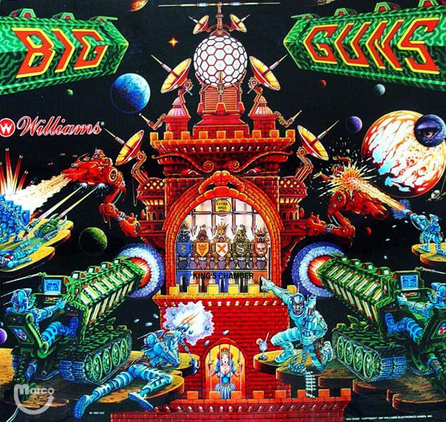 Big Guns is a pinball machine from Williams, designed by Mark Ritchie. It features a futuristic, medieval theme with unique catapult ball launchers.
