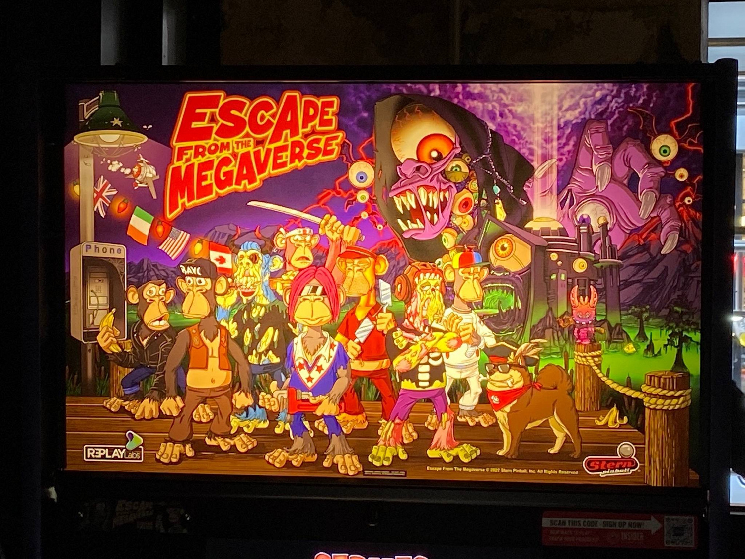 Escape From The Megaverse is a cutting-edge pinball machine by Megaverse Project, released in 2022. It features a futuristic multi-dimensional theme where players must navigate through various universes.