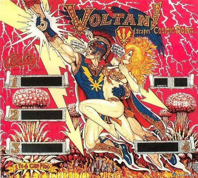 Voltan Escapes Cosmic Doom is a pinball machine released by Bally in 1978. It's known for its unique theme and attractive artwork.