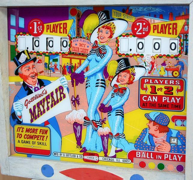 Mayfair is a vintage electromechanical pinball machine released by Gottlieb in 1966. It is known for its intricate playfield design and period-specific artwork. Mayfair offers a classic pinball experience with various targets and bumpers to engage players.