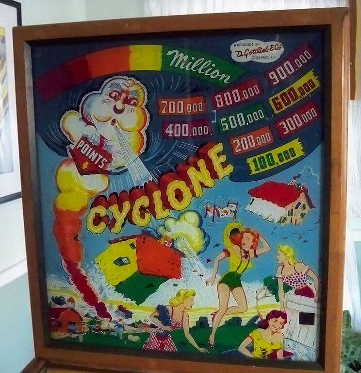 Cyclone is a classic pinball machine produced by Gottlieb in 1951.
