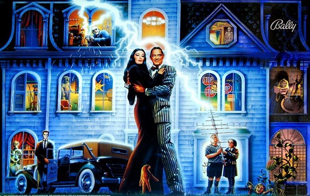 The Addams Family is a pinball machine manufactured by Bally in March 1992. It is based on the 1991 movie of the same name, featuring the eccentric and spooky Addams Family.