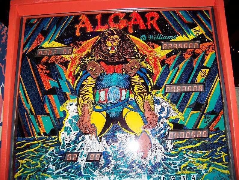 Algar is a solid-state pinball machine produced by Williams Electronics in 1980. It is known for its engaging gameplay and striking backglass artwork.
