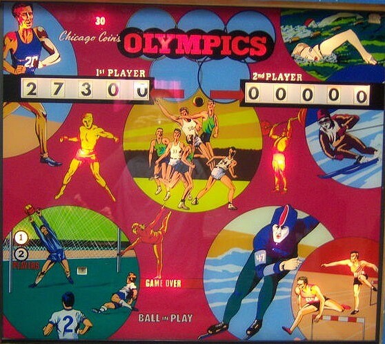 Olympics is an electro-mechanical pinball machine released by Chicago Coin in 1974. It features a sports theme, aligning with the excitement of the Olympic Games.