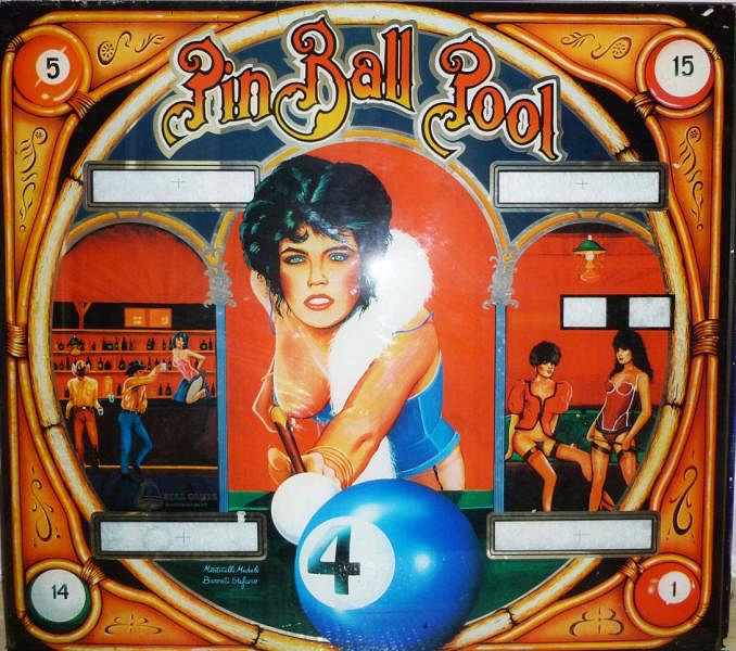 Pin Ball Pool is a pool-themed pinball machine developed by Bell Games, released in 1982. It features classic electromechanical gameplay elements combined with vibrant artwork that captures the essence of a billiard table.