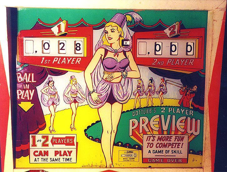 Preview is a vintage pinball machine released by Gottlieb in 1962, known for its classic electromechanical design.