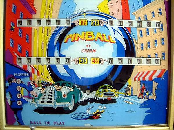 Pinball (EM) is an electro-mechanical pinball machine produced by Stern Electronics in 1977. It features classic gameplay mechanics typical of the era, with mechanical scoring reels and chimes for sound.