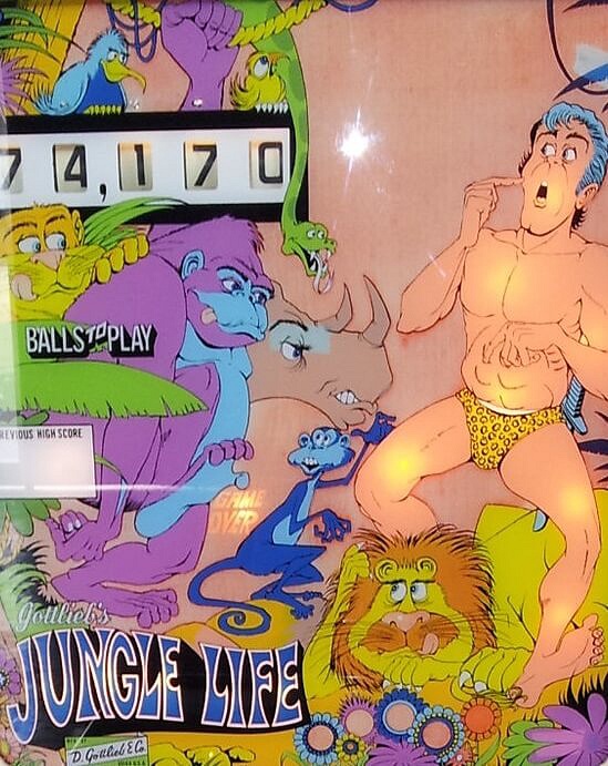 Jungle Life is a vintage pinball machine released by Gottlieb in 1972. It features a jungle theme with vibrant artwork and engaging gameplay.