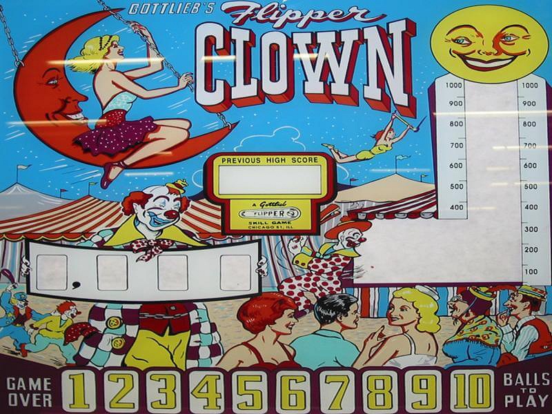 Flipper Clown is an electro-mechanical pinball machine released by Gottlieb in 1962, featuring vibrant clown-themed artwork and classic elements of early pinball design.