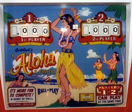 Aloha is a classic electro-mechanical pinball machine released by Gottlieb in 1961, featuring a captivating Hawaiian theme.