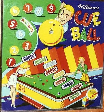 Cue Ball is a vintage pinball machine designed and manufactured by Williams in 1956. This game features a unique cue ball theme, integrating elements of billiards into the gameplay.